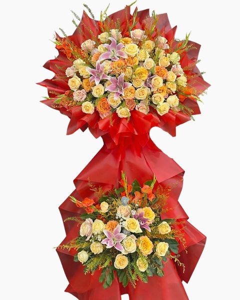 Hoa Chúc Mừng: Kệ Hoa Đỏ Phát - HCM117 | Flosa