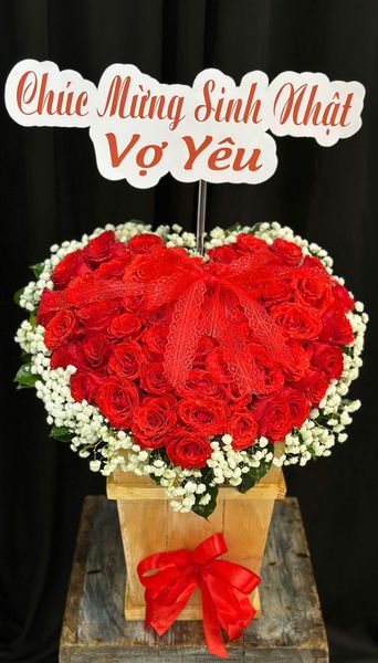 Hoa 20/10: Hộp Hoa Tình Yêu Vĩnh Cửu - Hoa 20/10 - HH64