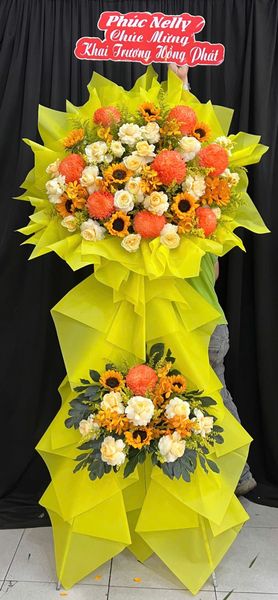 Hoa Chúc Mừng: Kệ Hoa Kim Sắc Hưng Thịnh - HCM135