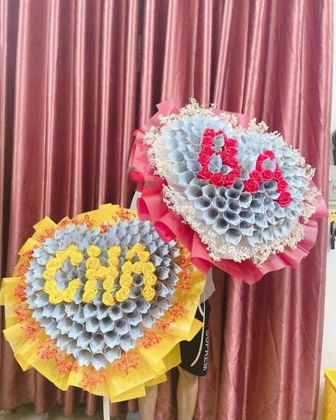 Money Flowers: Bó Money Flowers 20k Mix Hoa Chữ Ba - BT17
