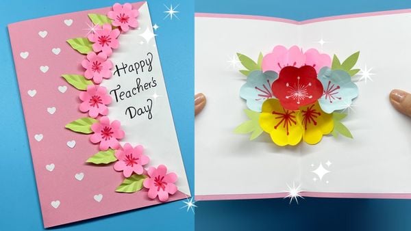 Thiệp hoa 3D xinh xắn, lạ mắt tặng cô giáo (Nguồn: Internet)