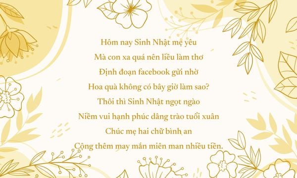 Những vần thơ chúc mừng sinh nhật mẹ
