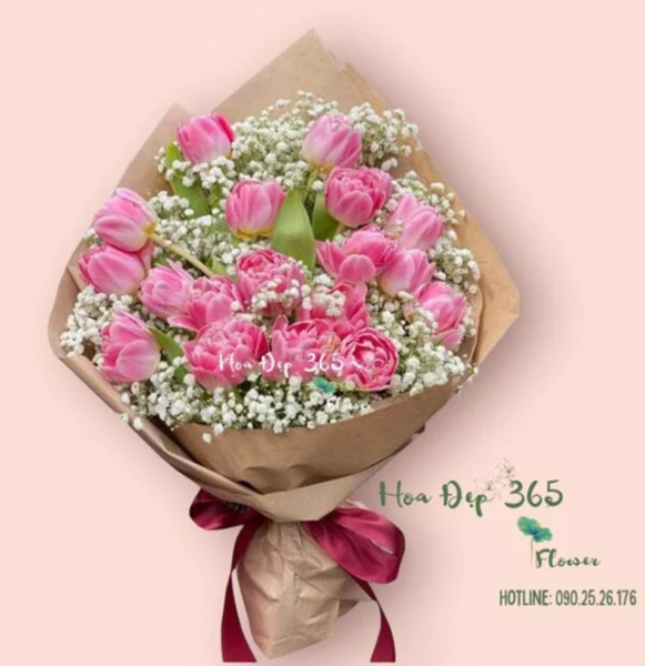 Bó hoa tulip hồng