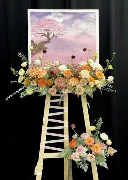 Giá Tranh: Kệ Hoa Blushing Blossoms - GT36