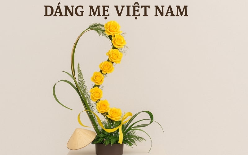 Cắm hoa thuyết trình chủ đề Dáng mẹ Việt Nam