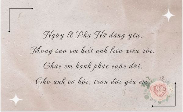 Một bài thơ ngắn bày tỏ tình cảm với người ấy trong ngày 20/10