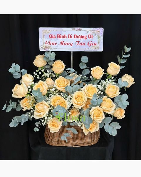 Giỏ Hoa Khai Trương: Giỏ Hoa Nắng Mai Hạnh Phúc- HG82