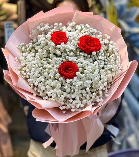 Bó hoa baby đẹp nhất tặng sinh nhật: Anh Yêu Em - HBT71