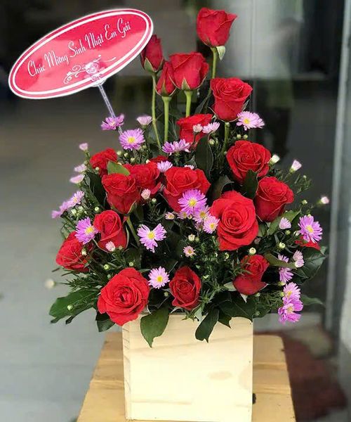 Hoa Màu Đỏ: Hộp Hoa Home Sweet Home - HCH14