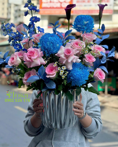 Hộp Hoa Tươi: Hộp Hoa Xanh Coban  - HH115 | Flosa