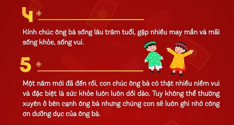 Chúc ông bà ý nghĩa khi con cháu ở xa