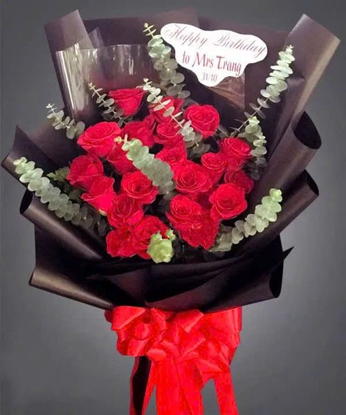 Hoa Bó Dài: Bó Hoa Hồng Đỏ Vì Em - HBD159