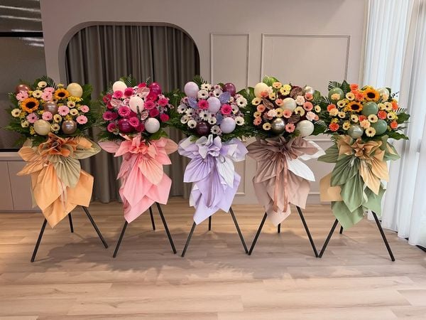 Mẫu lẵng hoa chúc mừng khai trương bắt mắt