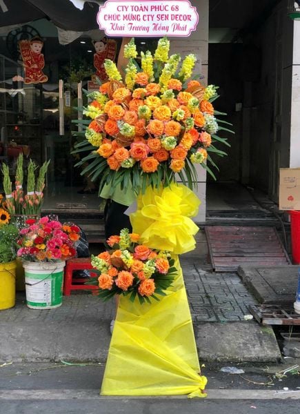 Hoa Chúc Mừng: Kệ Hoa Tone Rực Cháy - HCM52
