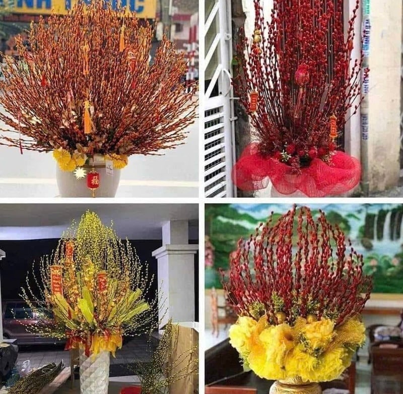 Mẫu cắm hoa tầm xuân bề thế