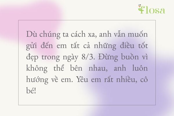 Dù ở xa hay gần, thì một lời chúc 8/3 cho người yêu sẽ không bao giờ là thừa