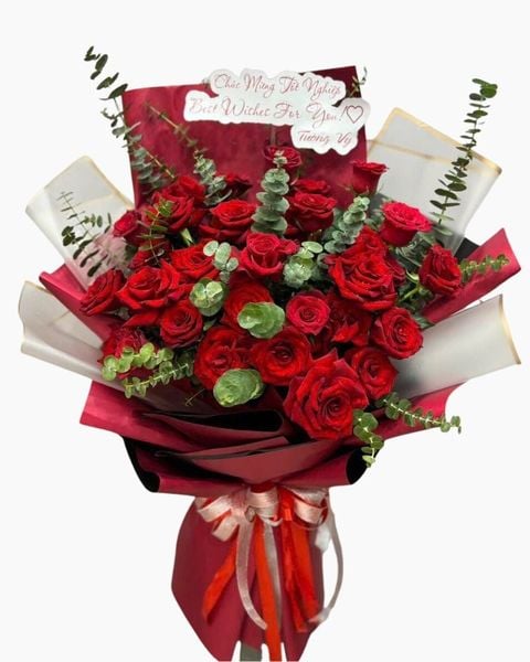 Hoa Bó Dài: Bó Hoa Hồng 30 Ecuador - HBD239 - Hoa Hồng 20/10