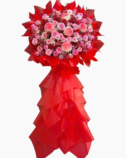 Hoa Chúc Mừng: Kệ Hoa Đỏ Dâu - HCM111 | Flosa