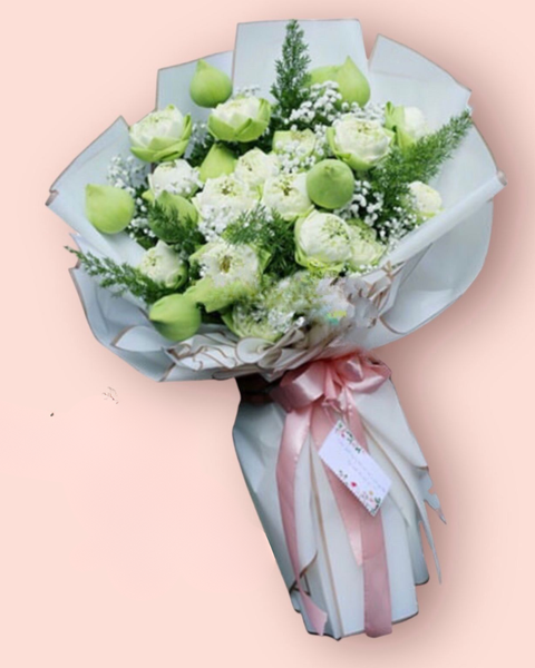 Hoa Bó Dài: Bó Hoa Vị Sen - HBD156