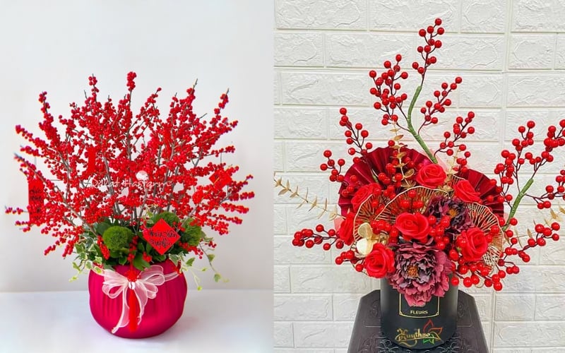 Mẫu cắm đào đông đẹp cho ngày Tết