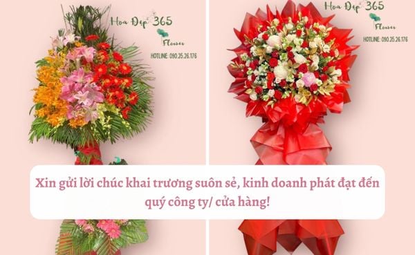 Hoa khai trương kèm lời chúc là món quà ý nghĩa dành tặng gia chủ trong ngày đầu mở cửa