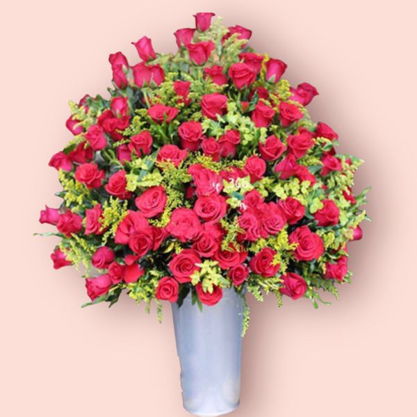 Hoa Cắm Bình: Bình Hoa Hồng Đỏ - HCB42 - Hoa chưng Tết