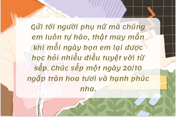 Gửi lời chúc sếp vào buổi sáng 20/10 mang đến không khí tươi vui cho cả văn phòng