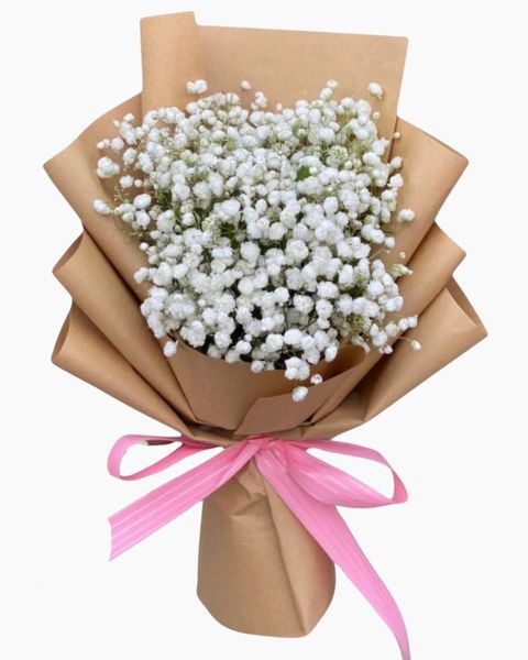 Hoa Bó Dài: Bó Hoa Baby Trắng - HBD41