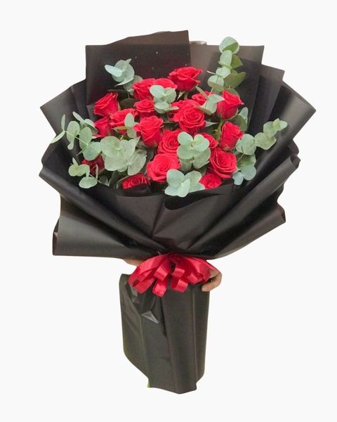 Hoa Bó Dài: Bó Hoa Hồng Đỏ 20 Hoa - HBD235 - Hoa Hồng 20/10