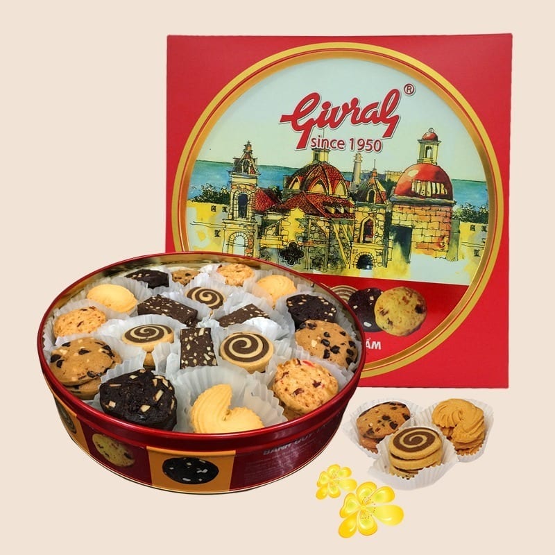 Bánh Givral: Cookies Hộp Thiếc Givral - GV100 | Flosa