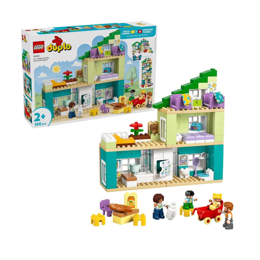 樂高與益智玩具:  3合1：現代房屋與角色 LEGO DUPLO 10470 (166 件) 