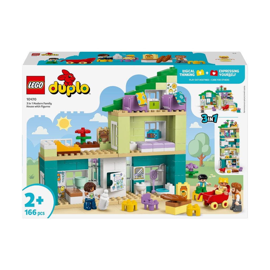 樂高與益智玩具:  3合1：現代房屋與角色 LEGO DUPLO 10470 (166 件) 