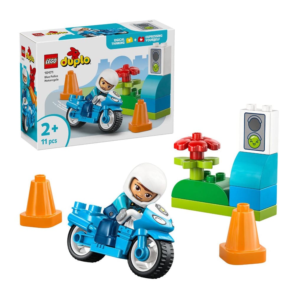 樂高與益智玩具:  藍色警察摩托車 LEGO DUPLO 10471 (11 件) 