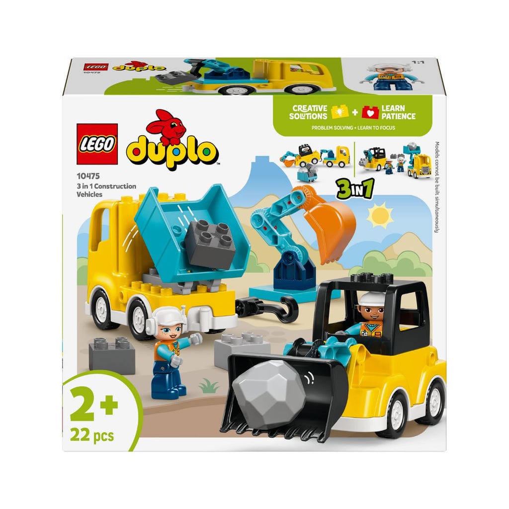 樂高與益智玩具:  3合1：工程車 LEGO DUPLO 10475 (22 件) 