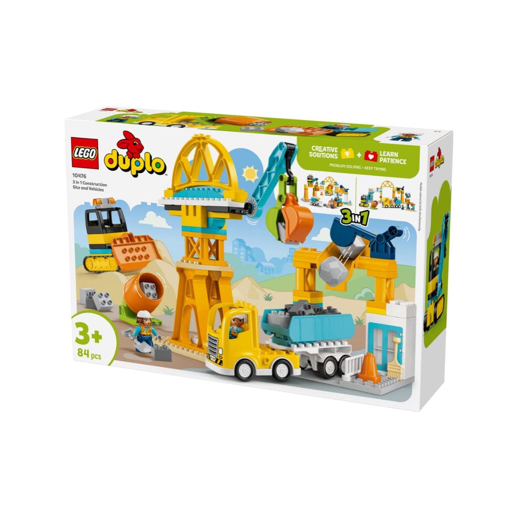  Đồ Chơi Lắp Ráp 3 Trong 1: Công Trường & Xe Công Trình LEGO DUPLO 10476 (84 chi tiết) 