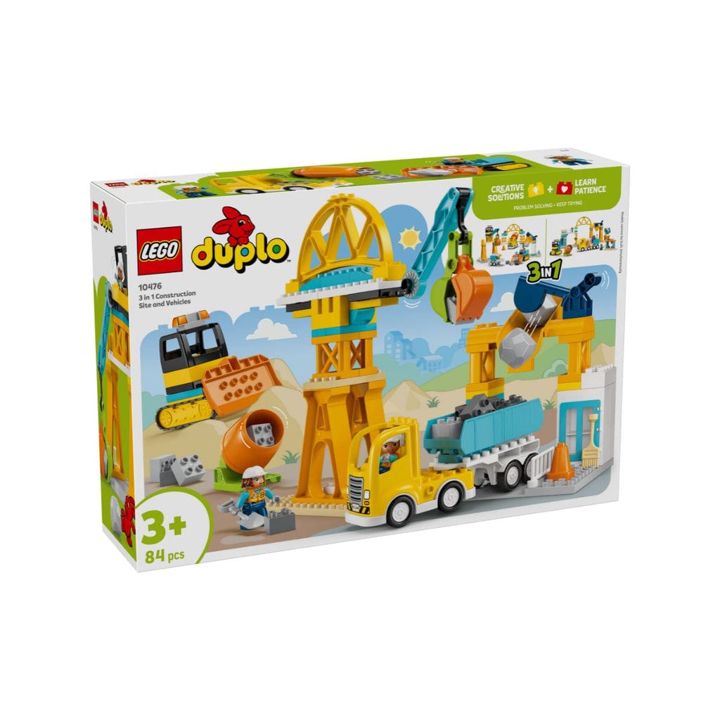  Đồ Chơi Lắp Ráp 3 Trong 1: Công Trường & Xe Công Trình LEGO DUPLO 10476 (84 chi tiết) 