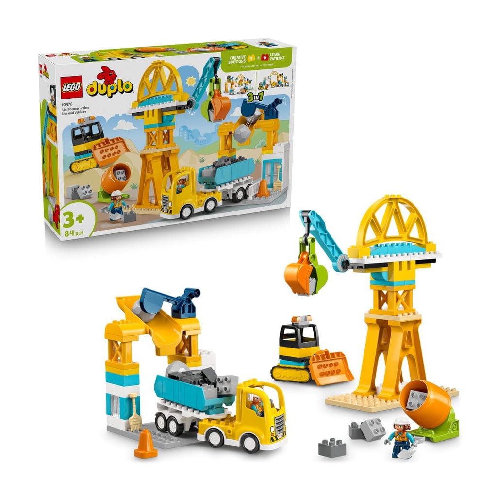 樂高與益智玩具:  樂高DUPLO3合1：工地與工程車10476（84個零件） 