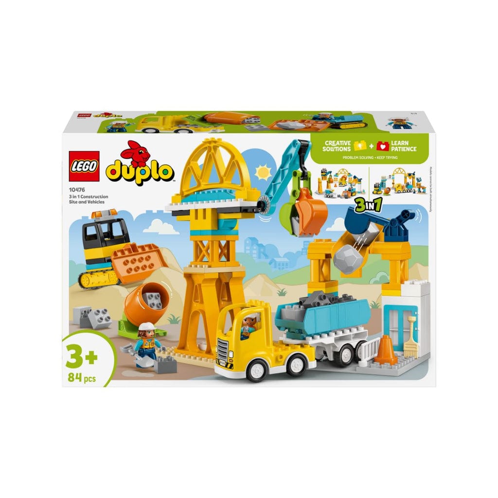 樂高與益智玩具:  樂高DUPLO3合1：工地與工程車10476（84個零件） 