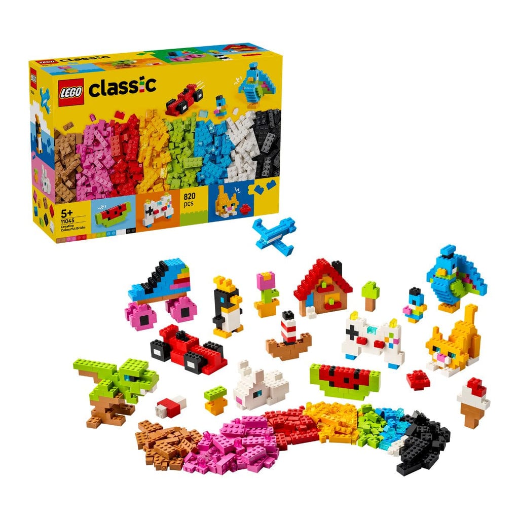 樂高與益智玩具:  創意彩色拼裝磚塊玩具 LEGO CLASSIC 11045 (820個零件) 