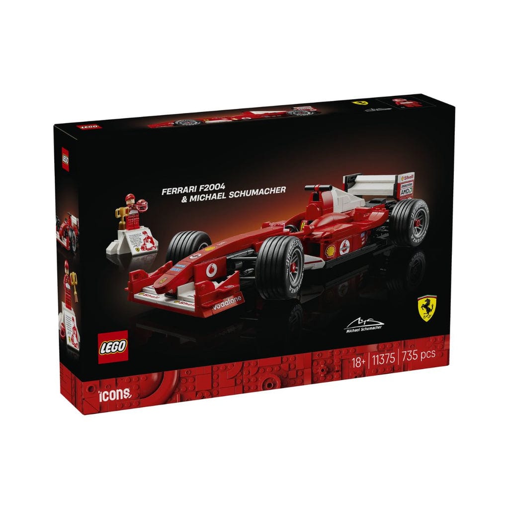 樂高與益智玩具:  樂高ICON Ferrari F2004賽車與車手邁克爾·舒馬赫11375（735個零件） 