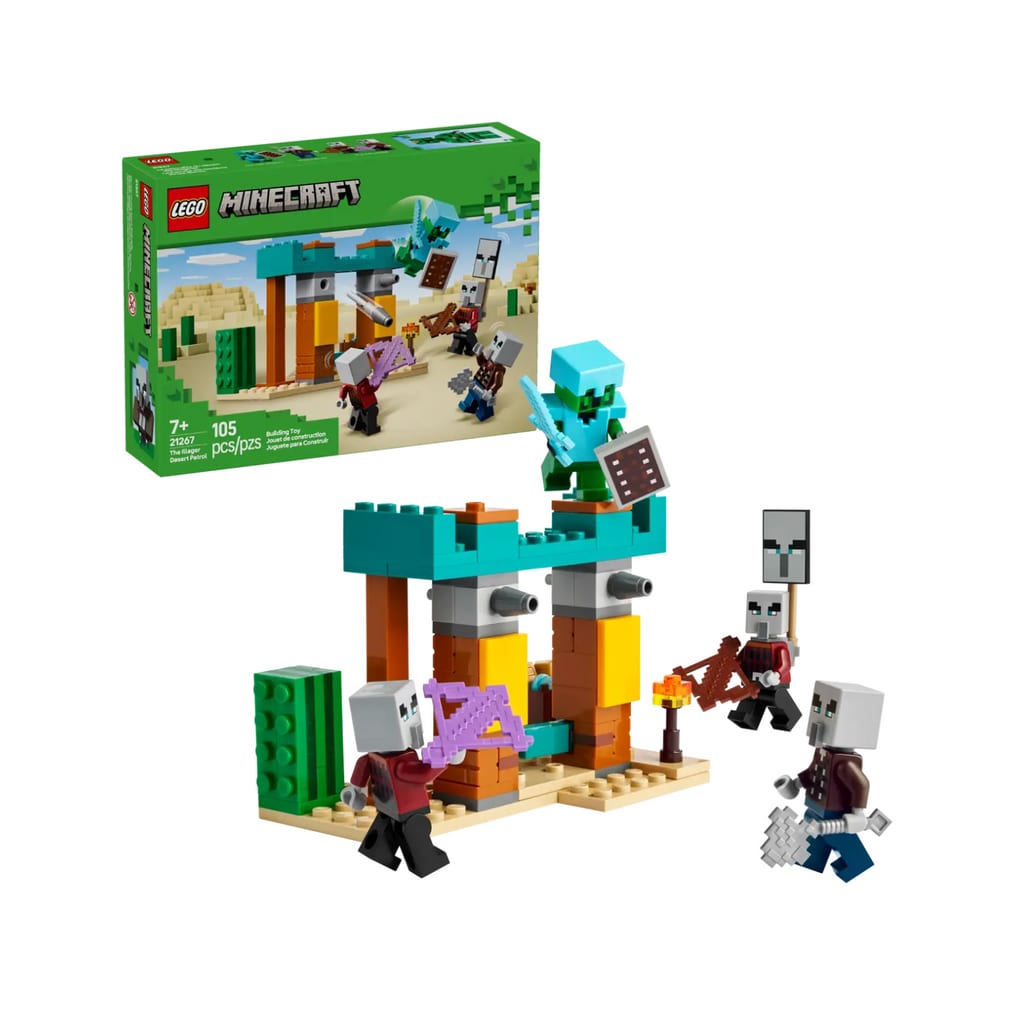 樂高與益智玩具:  沙漠巡邏隊 Illager 拼裝玩具 LEGO MINECRAFT 21267 (105 件) 