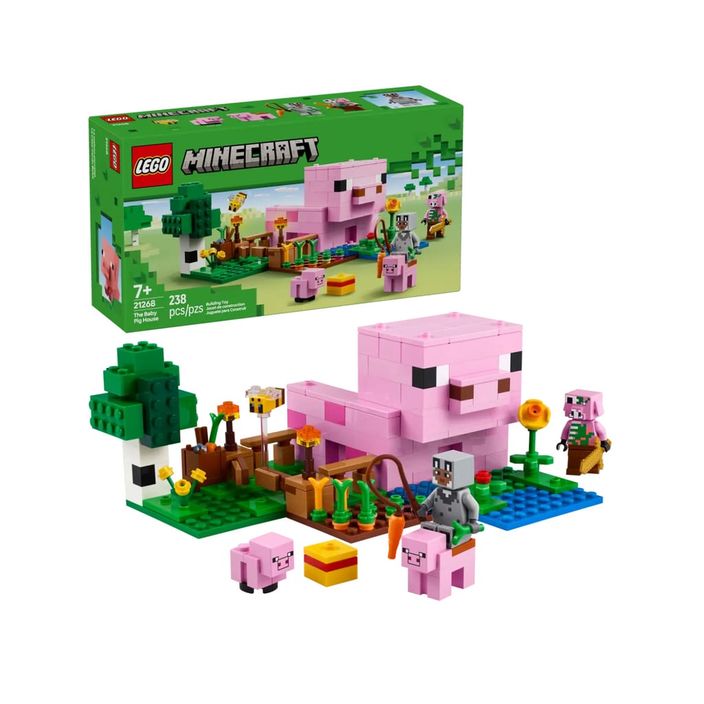 樂高與益智玩具:  小豬的房子拼裝玩具 LEGO MINECRAFT 21268 (238 件) 