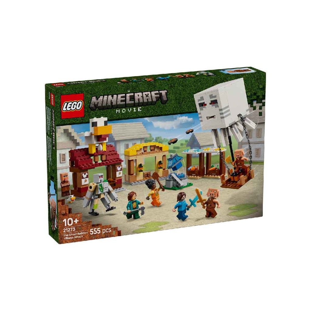 樂高與益智玩具:  Ghast 的氣球攻擊村莊拼裝玩具 LEGO MINECRAFT 21273 (555 件) 