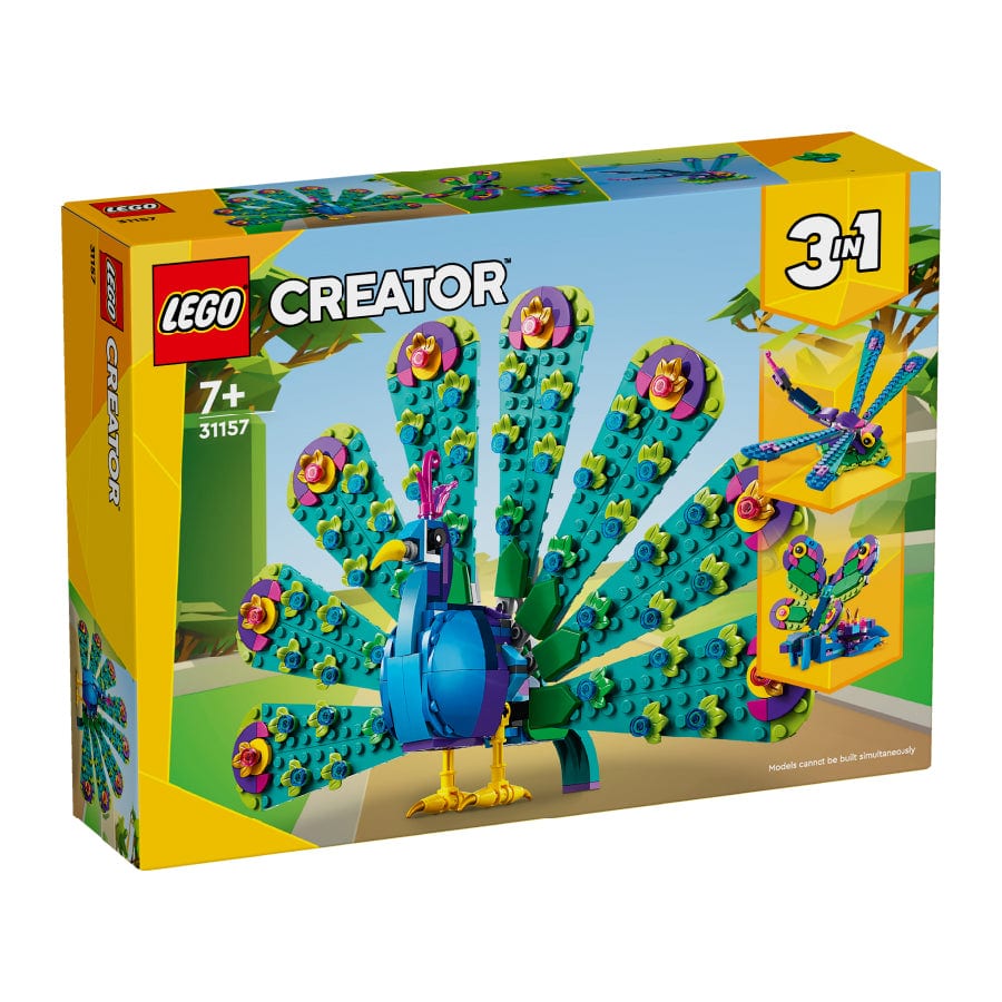 樂高與益智玩具:  五彩孔雀模型拼裝玩具 LEGO CREATOR 31157 (355 件) 