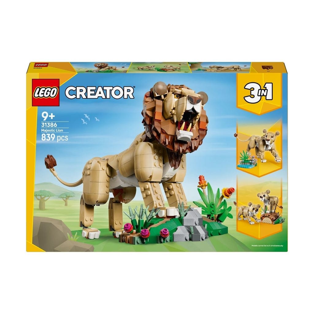 樂高與益智玩具:  野生動物：威風凜凜的獅子拼裝玩具 LEGO CREATOR 31386 (839個零件) 