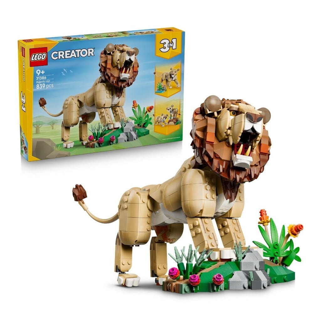 樂高與益智玩具:  野生動物：威風凜凜的獅子拼裝玩具 LEGO CREATOR 31386 (839個零件) 
