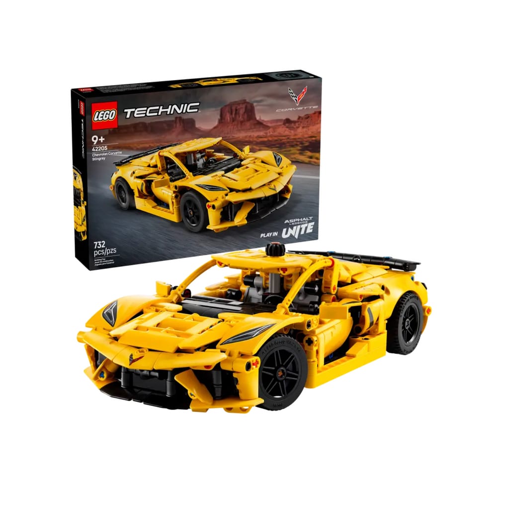 樂高與益智玩具:  超跑 Chevrolet Corvette Stingray 拼裝玩具 LEGO TECHNIC 42205 (732 件) 