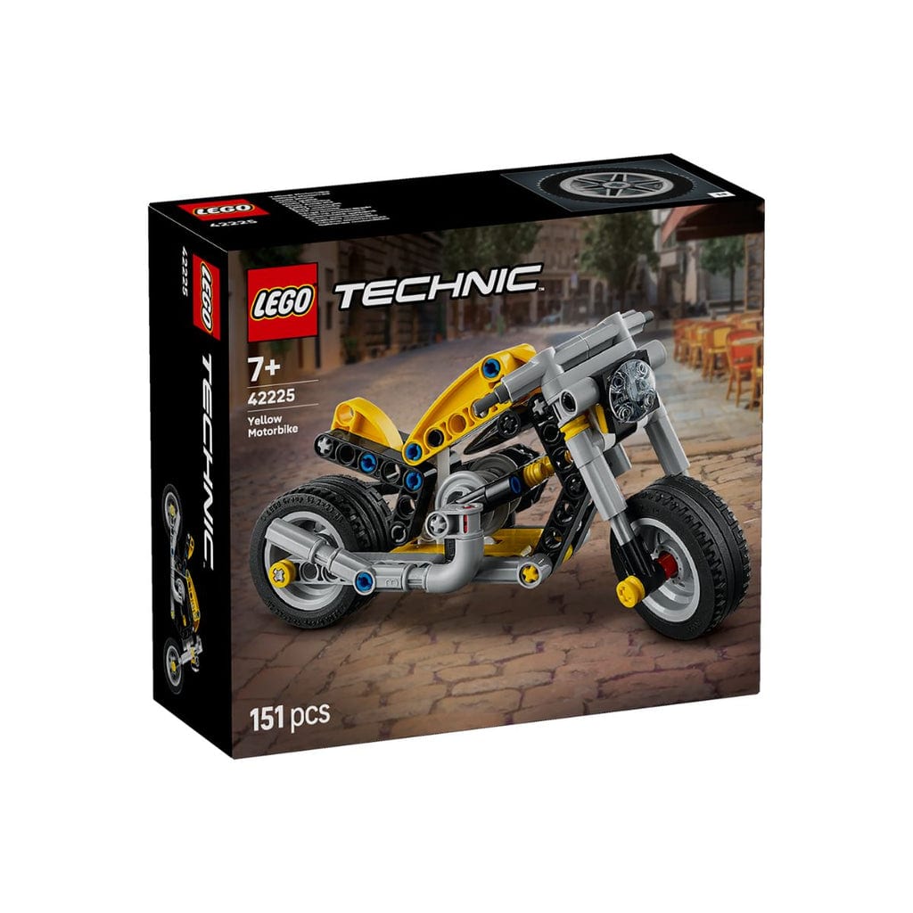 樂高與益智玩具:  黃色摩托車拼裝玩具 LEGO TECHNIC 42225 (151個零件) 