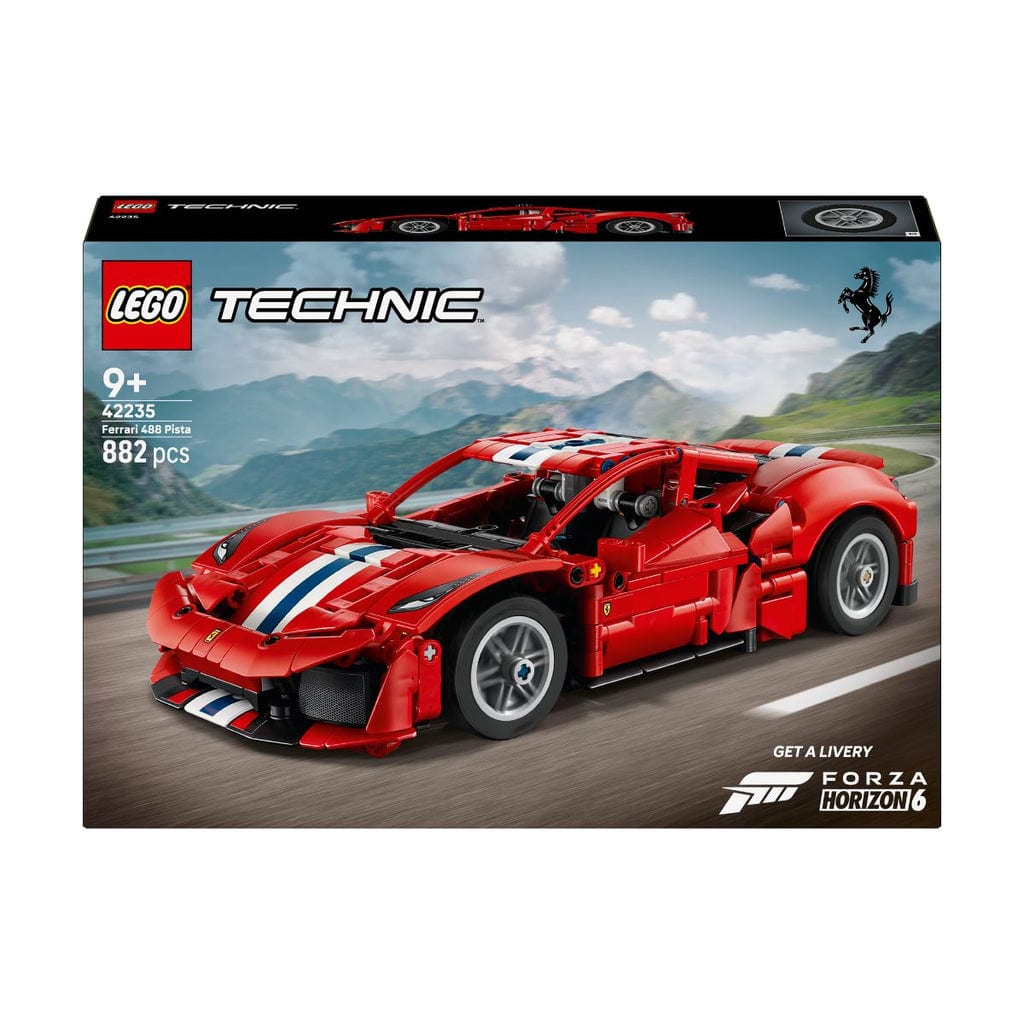 樂高與益智玩具:  法拉利488 PISTA超跑拼裝玩具 LEGO TECHNIC 42235 (882個零件) 