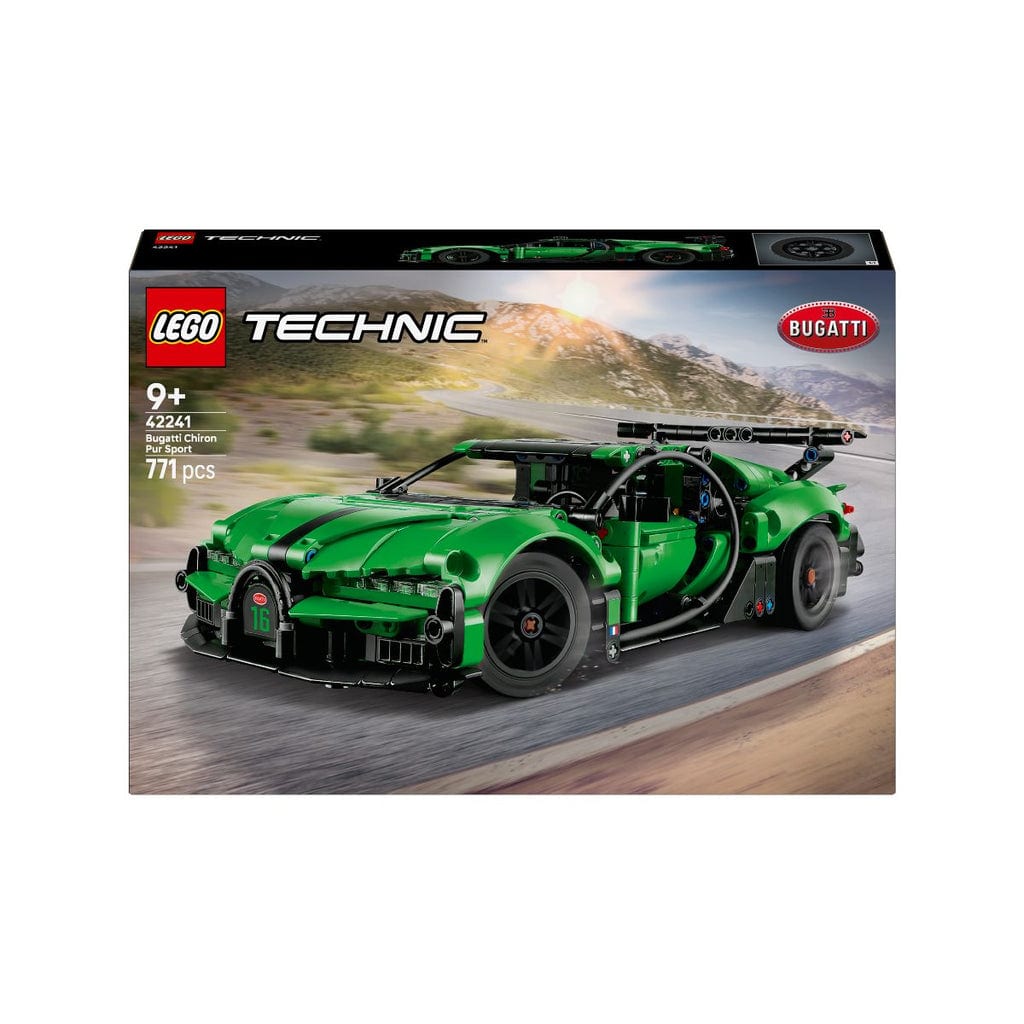 樂高與益智玩具:  樂高技術藍色布加迪Chiron Pur Sport拼裝玩具42241（771個零件） 